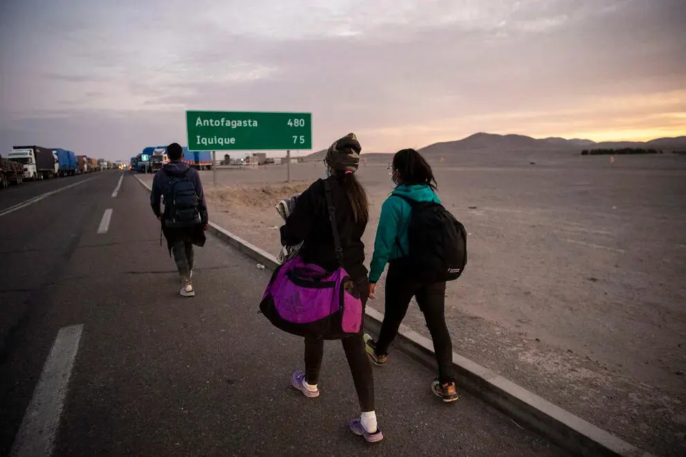 Venezolanos en la frontera norte de Chile 